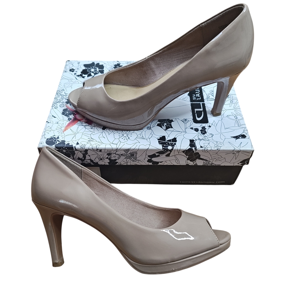 CL By Laundry Nakia New Nude Peep Toe Heels